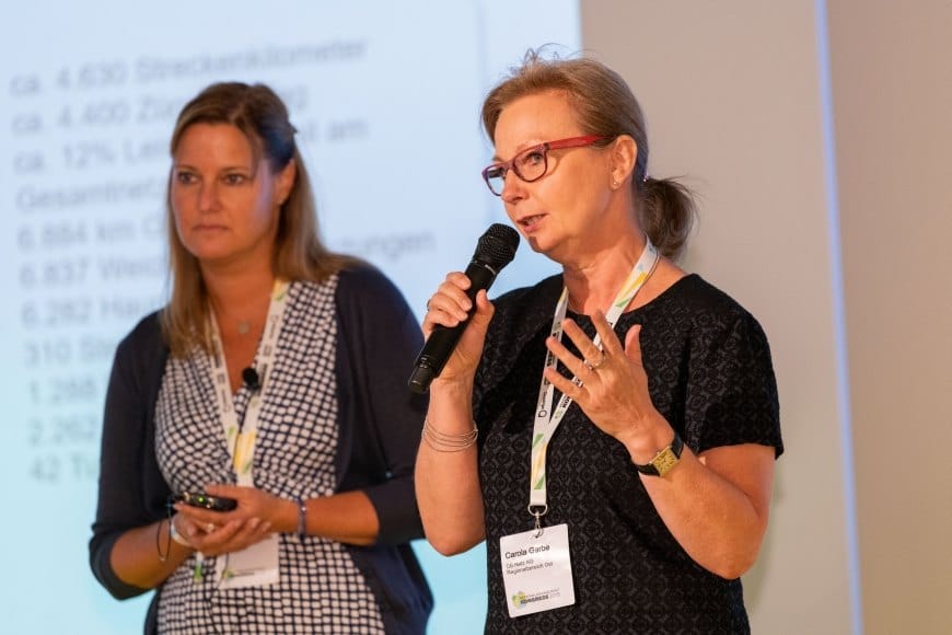 Carola Garbe (r.) und Catherine-Marie Koffnit (l.) von der DB Netz AG