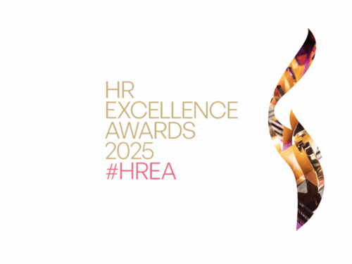 Beitragsbild für HR Excellence Awards 2025 mit buntem, geschwungenem Design und dem Text "HR Excellence Awards 2025 #HREA".